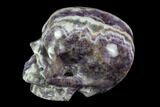 Realistic, Carved Chevron Amethyst Skull #116682-2